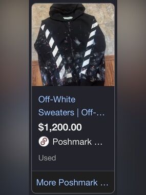 Off-White Black Hoodie with White Diagonal Stripes